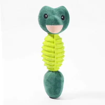 Plush Dog Chew Toy with Squeaker, Bite-Resistant, Cartoon Animal - 9