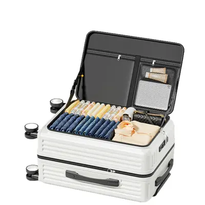 Neue Seitenklappenkoffer mit großem Fassungsvermögen, Reisekoffer für Damen mit erweiterbarer Kapazität, Trolley-Koffer für Herren, multifunktionale Vorderklappenkoffer