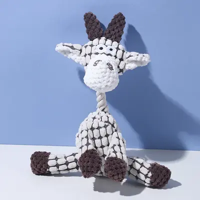 Durable Squeaky Plush Dog Chew Toy, Donkey Design - 5