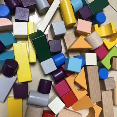 Wooden Large-Piece Building Blocks for Ages 1-2