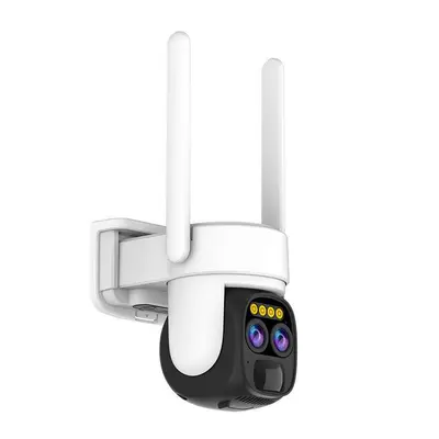 Weitwinkel Dual-Objektiv 4mm CCTV WiFi Kamera Outdoor Solar - 2