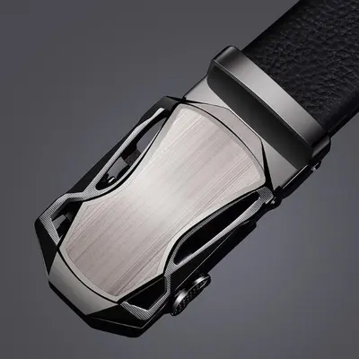 Paolo Genuine Men's Soft Leather Belt Casual Automatic Buckle Business Korean Style Waistband Middle-aged Youth Fashion Casual Pants Belt - 13
