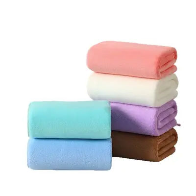 Mercan peluş banyo havlusu seti, kalın ve emici
