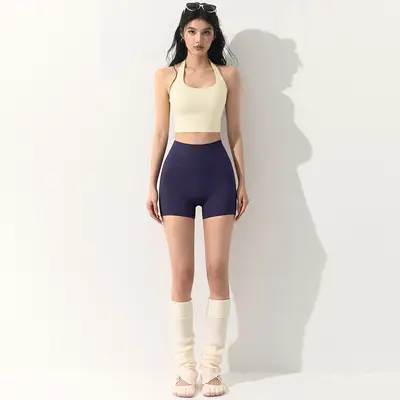 Halter Neck Backless Sports Bra and Yoga Top Set for Women - 12