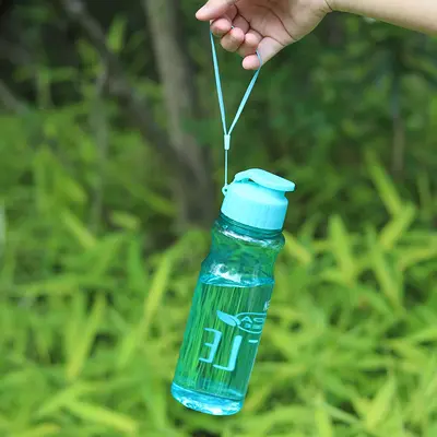 Student outdoor sports summer water cup leak-proof plastic cup with press-on lid portable advertising cup customization - 4
