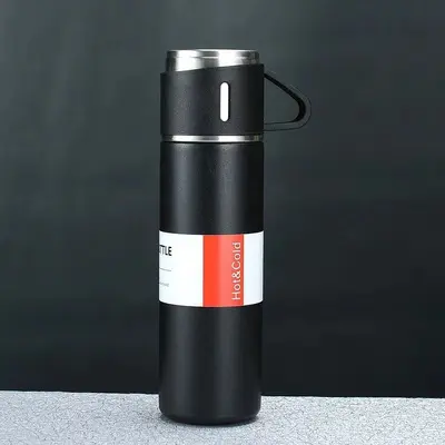 Portable Stainless Steel Thermos Cup with Three Lids, Gift Box Set - 13
