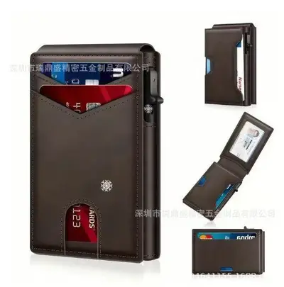Karbon fiber erkek cüzdan, çift katlı, manyetik RFID korumalı - 7