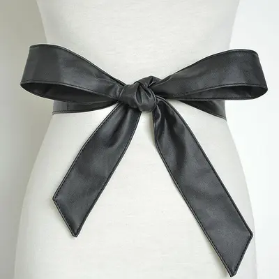 Women's Thin Long Soft Bow Belt, Korean Style Dress Belt - 8
