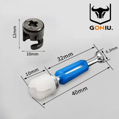 12mm Wardrobe Cabinet Connector, 3-in-1, Quick-Install, Black Eccentric - 9