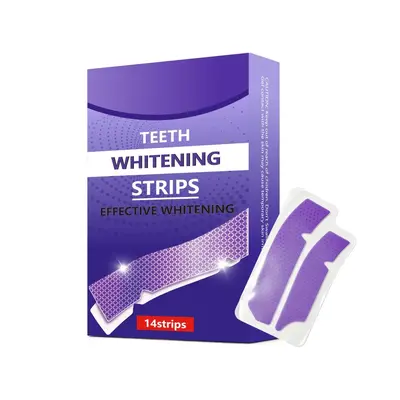 Трансграничный экспорт полосок для отбеливания зубов TEETH WHITENING STRIPS 14 полосок Purple TK Бестселлер полосок для отбеливания зубов