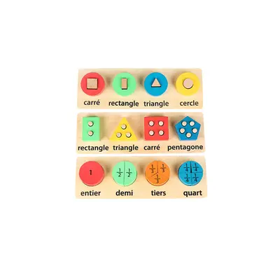 Montessori-Lernmaterial für Kinder von 1-3 Jahren, Holz-Lernspielzeug, geometrische Formen, Stäbchensatz, Erkennungs- und Zuordnungspuzzle-Board