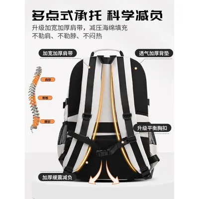 School backpack with spine protection, large capacity
