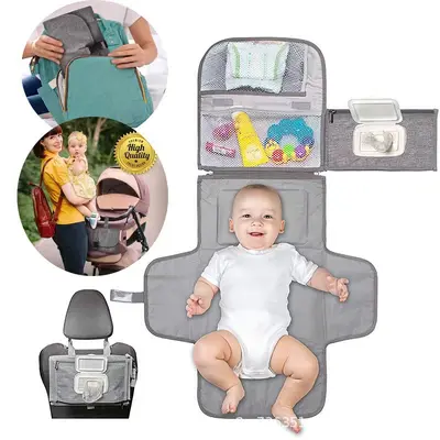 Dicke wasserdichte Baby-Wickelunterlage mit faltbarer Aufbewahrungstasche