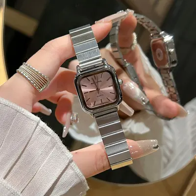 Quadratische Damen-Quarzuhr im Vintage-Stil - 13