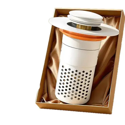 Press-Type Pop-Up Basin Drain Stopper with Hair Filter