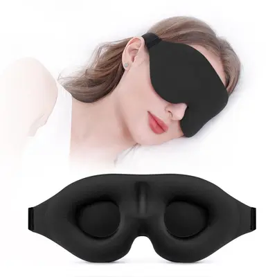 3D Contoured Sleep Eye Mask, Adjustable, Blackout - 7