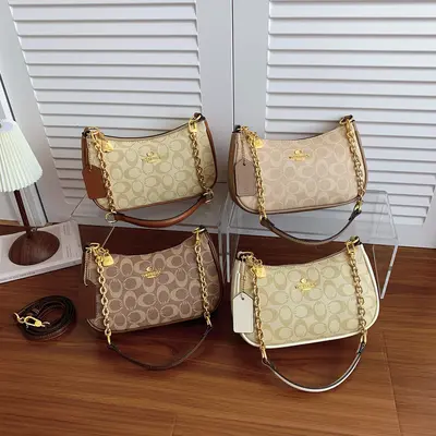 Women's Shoulder Bag Vintage Floral Print Light Luxury Textured Underarm Crossbody - 5