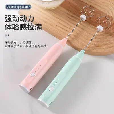 Elektrischer Handmixer, Edelstahl, Mini tragbar für Eier und Getränke