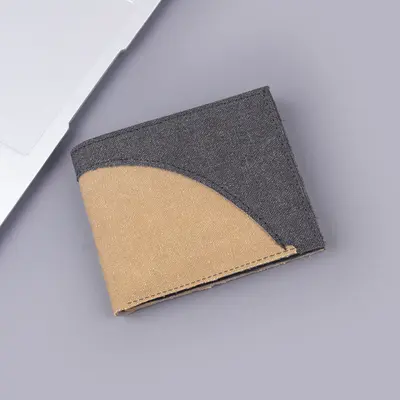 Kurze Herrenbrieftasche aus Jeansstoff mit 9 Kartenfächern - 7