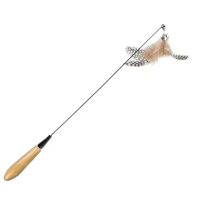 CFA Competition-Grade Cat Teaser Wand Cat Toy Self-Play Boredom Relief Long Pole Feather Bite-Resistant Replaceable Head Cat Supplies Full Range