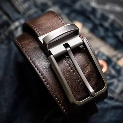 El Yapımı Üst Katman Sığır Derisi Kemer Vintage Bitki İşlemi Saf Sığır Derisi Iğne Toka Erkek İş Pantolonu Antikleştirilmiş Gerçek Deri Pantolon Kemeri - 5