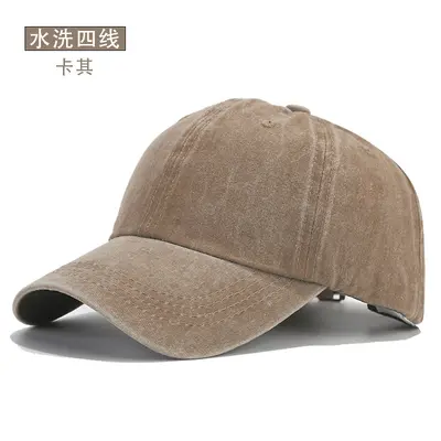 Euro-American Cross-Border Water-Washed Four-Seam Vintage Baseball Cap Distressed Denim Duck Bill Cap Hot-Selling Plain Cap Custom Logo - 8