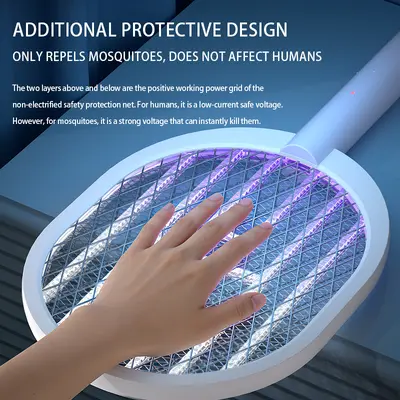 Cross-border new electric mosquito swatter rechargeable mosquito killer lamp household mosquito racket 2-in-1 automatic electric shock mosquito repellent wholesale