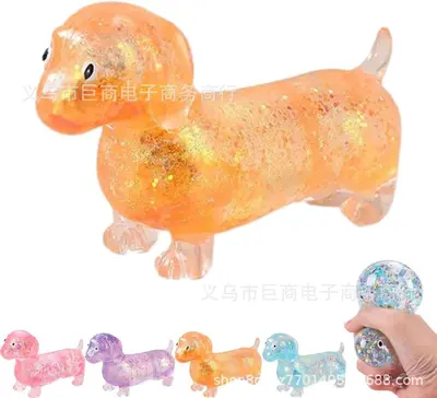 Dachshund Squishy Fidget Toy, Soft Stress Ball - 12