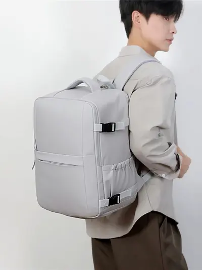 Large Capacity Backpack with Separate Shoe Compartment and Expandable Design - 3