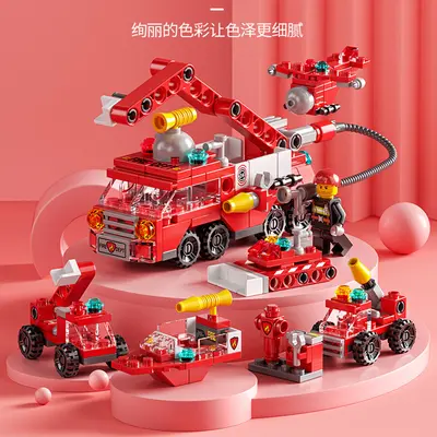 Lego-kompatibles Militär-Bagger- und Feuerwehr-Bausteinset - 3