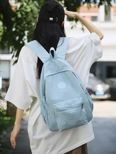 2024 Bergsteiger Reise Neuer koreanischer Stil Schulrucksack Schüler Rucksack Gymnasialschüler Mittelschüler Einfarbiger einfacher Rucksack - 2