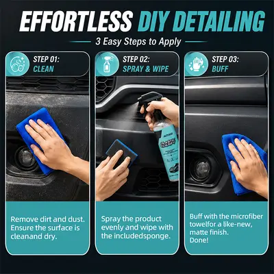 Car Plastic Restorer and Crystal Polish, Leather Seat Cleaner - 4