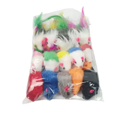 Renkli fare dolgulu kedi oyuncağı - 6
