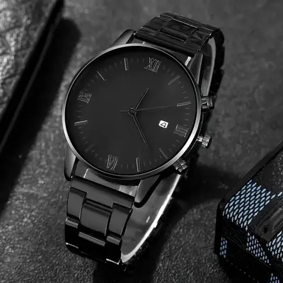 2025 grenzüberschreitender Außenhandel Herrenuhr Premium vielseitige Tageskalender Stahlarmband Quarzuhr Geschäftsuhr