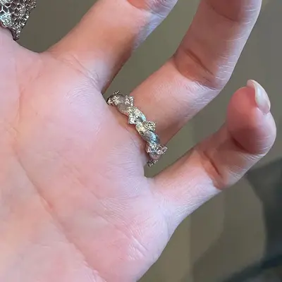 Cool-toned wrapped diamond ring for women - 10