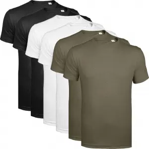 Men's Sports T-Shirt 6-Piece Set, Solid Color, Quick-Dry Fabric - 9