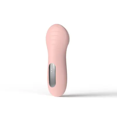 Hot compress silicone facial cleanser electric facial cleanser facial brush vibration heating facial cleanser silicone handle facial cleanser
