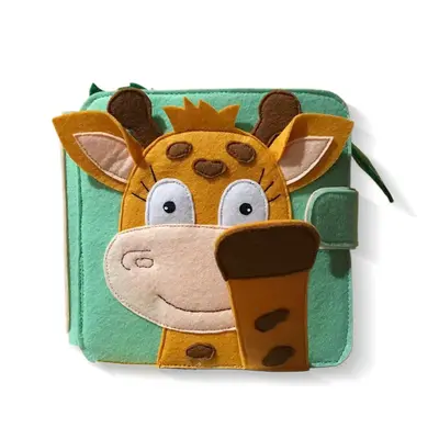 Reißfestes Filzbuch mit Giraffen-Muster, 3D-Babybuch