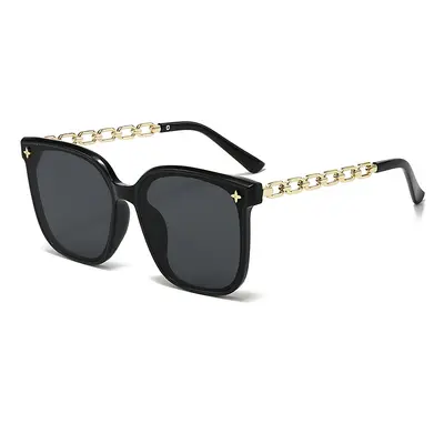 Oversized Frame Chain Sunglasses, UV400 Protection, Unisex - 7
