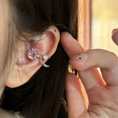 Explosive zircon ear clips for women's daily business attire, versatile, elegant, earlobe clips without piercings, premium, accessible luxury and simple earrings - 10