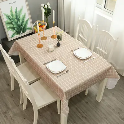 Waterproof PEVA Checkered Tablecloth, Oil-Resistant, Wipe-Clean - 11