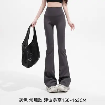 瑜伽微喇裤黑色提臀显瘦显高外穿打底裤塑形鲨鱼裤修身加长芭比裤 - 7
