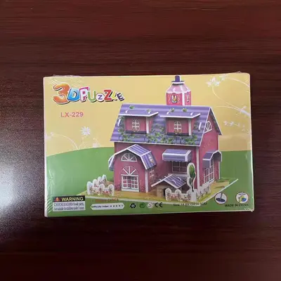 3D-Puzzle-Spielzeug, Kinder-Lernbausteine zum Stecken, Kindergarten-Schüler DIY-Haus, Preis und Geschenk