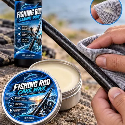 Fishing Rod Cleaning Spray with Odor Remover, Care Polish Paste Set