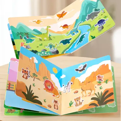 Children's Reusable Magic Electrostatic Sticker Scene Book for Early Education