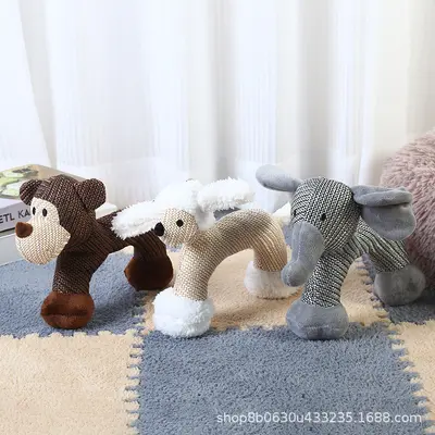 Plush Squeaky Dog Toy, Chew-Resistant Teeth Grinding