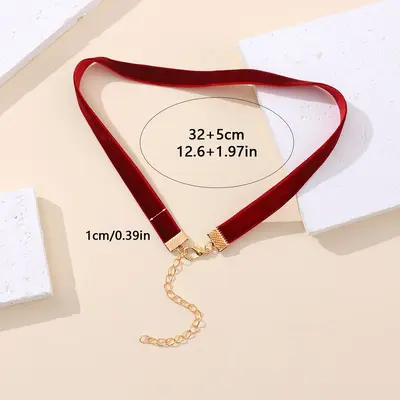 Short Black Velvet Choker Necklace for Women