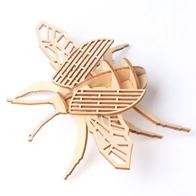 Wooden DIY 3D Puzzle and Coloring Model Building Blocks for Kids - 7