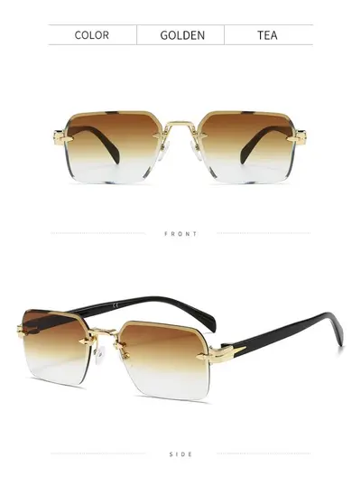 Rimless Classic Unisex Sunglasses with UV Protection - 12