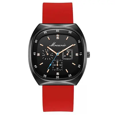 Foreign Trade Hot-Selling Fashion Barrel Silicone Strap Three-Eye Blue Needle Men's Watch Quartz Watch Manufacturer Direct Wholesale Stock - 10